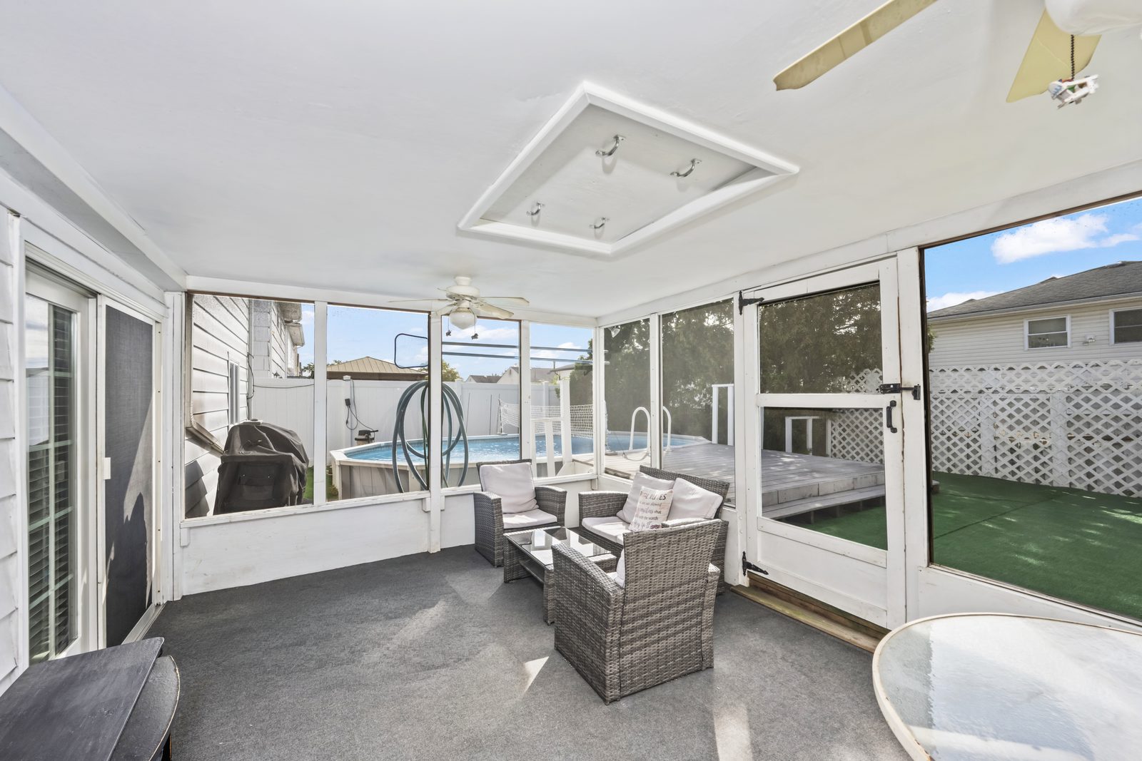 98 Figurea Ave, Eltingville, Staten Island, sunroom, deck and backyard