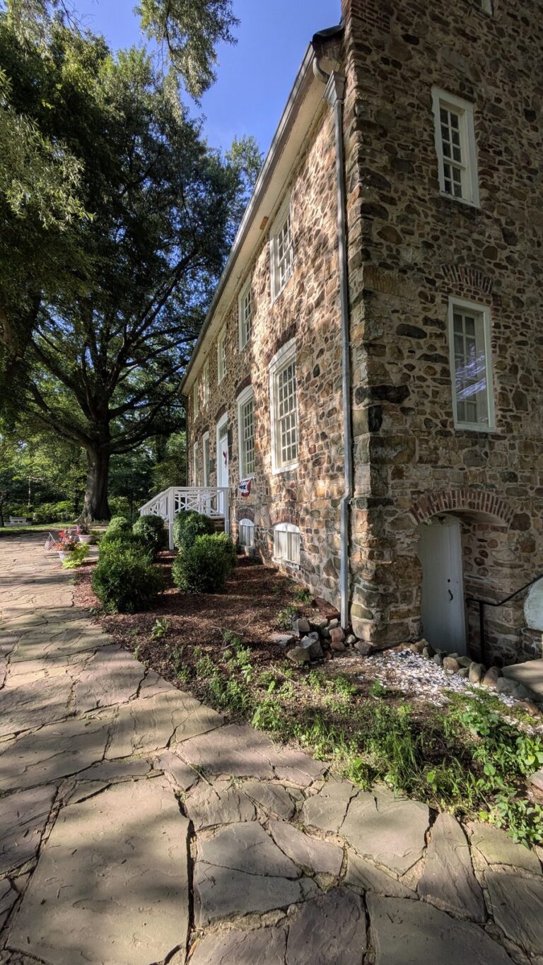 Stone path running along the side of the Conference House
